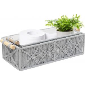 Lot De 2 Panier Rangement Tress&eacute;s,Style Boh&egrave;me,Panier De Rangement Corde De Coton Fait La Main,Peut &Ecirc;tre Utilis&eacute; Comme Panier Rangement B&eacute;b&eacute;,Paniers De Accessoires Et D&eacute;corations (Grau) - Neuf