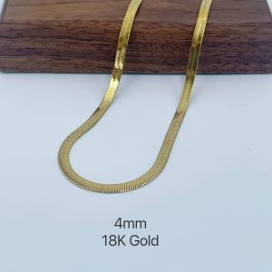 Collier Minimaliste Unisexe En Cha&icirc;ne Serpent,Ras Du Cou En Acier Inoxydable,Couleur Or,Bijoux &Agrave; La Mode,Cadeau Pour Elle Femme Et Homme-3pcs-40 45 50cm-4mm Gold - Neuf