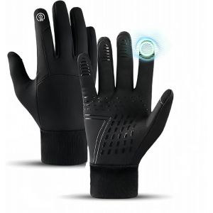 Letnerny-Gants De V&eacute;lo Chauds Pour Hommes, &Eacute;cran Tactile Thermo Gants De V&eacute;lo Pour Hommes Hiver, Antid&eacute;rapants, Coupe-Vent Gants De Course Pour Femmes Gants De Sport Pour Le V&eacute;lo, La Course - Neuf