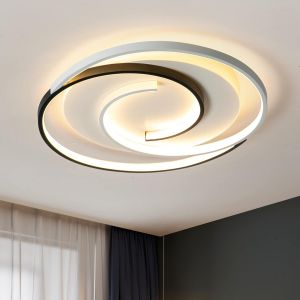 Subzonal-Plafonnier Led Moderne 36w 50cm Avec T&eacute;l&eacute;commande G&eacute;om&eacute;trie Rond Noir Et Blanc Dimmable Encastrable Pour Salon Chambre Cuisine - Neuf