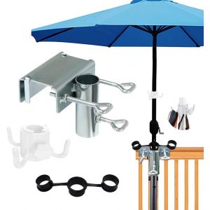 Pied De Parasol Balcon,Support Parasol Balcon,Porte Parasol Balcon,Support Parasol Balustrade,Support Parasol Table,Fixation Parasol Balustrade,Ajustement Maximal 5 Cm - Neuf
