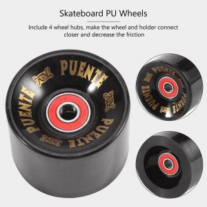 Puente 4pcs / Set Cruiser Skateboard Roues Pu Roues Long Board Cruiser Roues Avec Roulements Abec-9 - Neuf