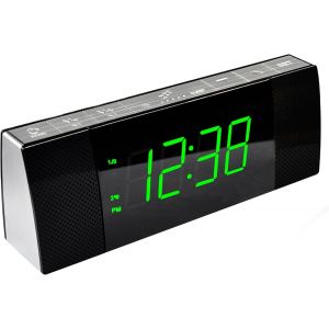 Radio du R&eacute;veil de Chevet avec Haut-Parleur Bluetooth, Affichage LED Green Jade Dimmable, Radio FM avec Minuterie de Sommeil, Double Alarme avec Bouton-Poussoir on/Off, Snooze, CKS503U - Neuf