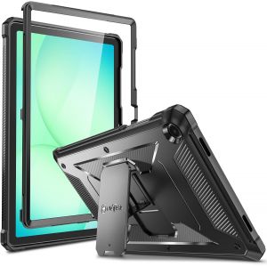 KALANKA-Coque pour Samsung Galaxy Tab A11 Plus (A11+) 11 Pouces 2025 et Galaxy Tab A9 Plus (A9+) 11&iquest; 2023 - &Eacute;tui Robuste Antichoc, Housse avec Protection d'&Eacute;cran & B&eacute;quille, Noir - Neuf