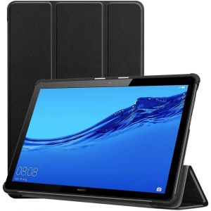 Coque pour Huawei MediaPad T5 10.1, Etui Slim Cover, Housse PU Cuir Rabat Magnétique, Noir.[G369] - Neuf