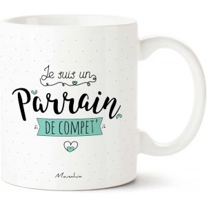 Eryi-Mug Cadeau Parrain - Je Suis Un Parrain De Compet - Mug Imprimé En France - 330 Ml Céramique - Demande Parrain - Annonce Parrain - Annonce Naissance - Cadeau Baptême - Neuf