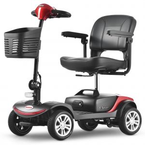 Scooter de mobilité 4 roues S1 SPORT - Rouge -Scooter seniors - Autonomie 25 km -300w - Convient aux personnes âgées et handicapées - Neuf