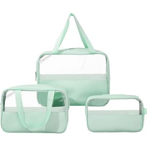 TIANYI-Lot de 3 trousses de toilette, sac à linge, trousse de toilette avec pendentif de voyage, trousse de toilette, trousse de toilette transparente, trousse de toilette imperméable et transparente - Neuf