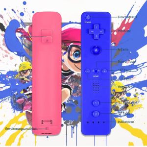 Pack De 2 Manettes Wii - Télécommande Wii Avec Étui En Silicone Et Dragonne (Rose+Bleu) - Neuf