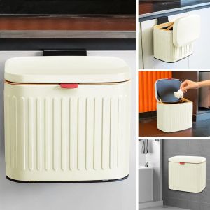 Poubelle &Agrave; Compost De Cuisine Suspendue De 4 Litres, Petite Poubelle Avec Seau Int&eacute;rieur Amovible Pour Placard/Comptoir/Salle De Bain/Camping/Bureau/Camping (Blanc Laiteux, 4 Litres) - Neuf