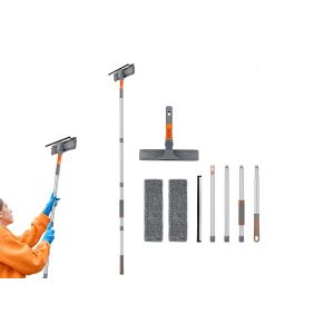 Raclette &agrave; vitres 2 en 1 avec chiffons en microfibres et rallonges pour un nettoyage facile des vitres - Neuf