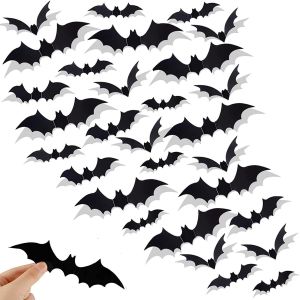 CAUC-Lot de 60 stickers muraux d&eacute;coratifs 3D de qualit&eacute; sup&eacute;rieure pour Halloween, pour bar, ext&eacute;rieur, jardin, f&ecirc;te, horreur - Neuf