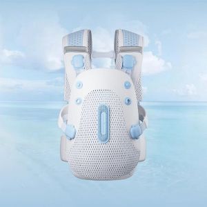 Ps3d-Puseb04wt, Porteur 3d Pour B&eacute;b&eacute; Avec Soutien Lombaire, Gilet Ext&eacute;rieur En Mousse Bleu Mer Nuageux, Sangle Ergonomique Pour Sac &Agrave; Dos De Nouveau-N&eacute;, Porteur Multifonctionnel Avec Soutien Lombaire, - Neuf