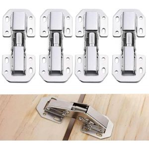 4 Pcs Charni&egrave;re Porte Placard, 104 X 44mm Charni&egrave;re Invisible, Charniere Meuble Paumelle Universelle,Convient Pour La Cuisine, La Chambre &Agrave; Coucher, L'armoire De Lit, Diverses Armoires - Neuf