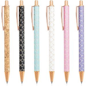 Lot De 6 Stylos À Bille Rétractables Avec Motif Goutte D'eau-Cadeaux Appropriés Pour Filles Et Femmes (Motif Goutte D'eau) - Neuf