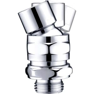 KAL-Connecteur Pour Pommeau De Douche Pivotant À Boule En Laiton, Adaptateur Pivotant Pour Pommeau De Douche, Joint Sphérique Pour Douche, Rallonge Universelle En Nickel Brossé - Neuf