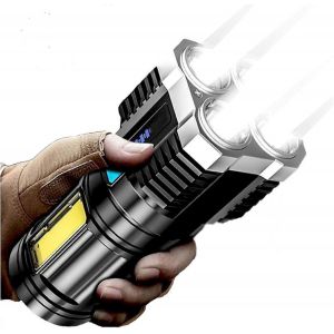 Lampe De Poche D'extérieur Rechargeable Super Lumineuse À 4/5 C?urs, Multifonction, Led Super Lumineuse, Rechargeable, Étanche, Tactique - Neuf