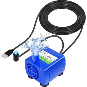 ¿¿¿¿Pompe À Eau Pour Animaux De Compagnie, Pompe De Remplacement Pour Fontaine Pour Chat, Pompe Basse Consommation 5v 2w Avec Lumière Led, Câble De 1,8 M, Super Silencieux - Neuf