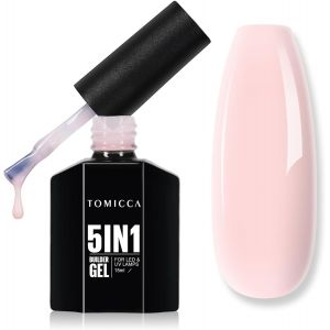 Builder Gel 5 En 1 15ml, Rose Clair Gel Construction Ongle Uv, Soak Off Uv/Led Gel Ongles Pour Nail Extension, R&eacute;paration De Manucure, Renforcement, Les D&eacute;calcomanies Et Les Bijoux - Neuf