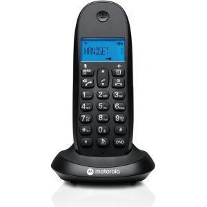 C1001Cb+ - T&eacute;l&eacute;phone Sans Fil Fixe Dect - Inclut Le Mode Blocage D'Appels - Identification De L'Appelant, Mains Libres, R&eacute;pertoire De 50 Num&eacute;ros - Couleur Noire - Neuf