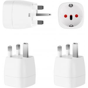 Jgd-3 Pi&egrave;ces Adaptateur Prise Anglaise, Adaptateur Prise Avec Dispositif De Protection De S&eacute;curit&eacute;, Adaptateur Prise Anglaise Vers France Pour Irlande, Angleterre, Ecossec Et Duba&iuml; (Type G) - Neuf