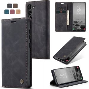 Maa-Coque Samsung Galaxy S23 Plus Housse Antichoc En Cuir Pu Premium Fentes Cartes Etui Pochette De Portefeuille Avec Fonction Support Case À Rabat Pour Samsung Galaxy S23 Plus 5g - Noir - Neuf