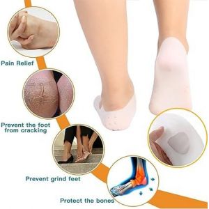 Hydratant Silicone Chaussettes, Silicone Anti-Dérapant Chaussettes, Hydratant Et Anti-Fissuration Des Chaussettes Pour Les Hommes Et Les Femmes (L (39-41 Mètres) Blanc) - Neuf