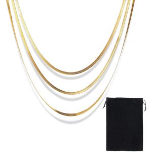 Kales-3 Pi&egrave;ces Colliers Pour Femme Colliers R&eacute;glables Acier Inoxydable Collier Ras Du Cou Empilable Perle Boho Colliers Or Chaine Argent Femme Fantaisie Or Argent Colliers Pour Femmes Filles - Neuf