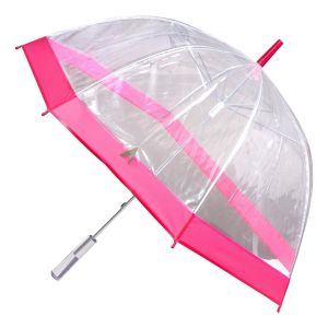 Promotion ! Parapluie Cloche 'singing In The Rain' Rose Transparent - 80 Cm - Neuf