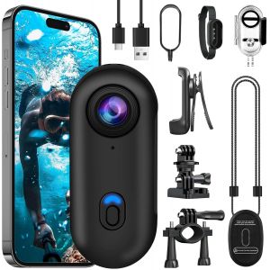 MEVRONISSHOP-Cam&eacute;ra Sport 4K WiFi,Cam&eacute;ra POV Objectif Grand Angle de 120&deg;,Camera Action Magn&eacute;tique IP68 &Eacute;tanche &agrave; 30M,Batterie de 800 mAh Convient pour V&eacute;lo, Ski, Plong&eacute;e,Vlog - Neuf