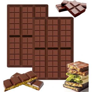 KAL-2 Pièces Moule Chocolat,Moule Chocolat Démoulage Facile Moule Tablette Chocolat Fait Soi Même Moule Tablette Réutilisable,Pour Fabrication De Chocolat Glace Pudding Savon(B) - Neuf