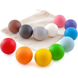 TDRFL-Balles En Bois Pour Trieuses Jeux Montessori 1 An+Educatif Sensorielle Bebe Jouet En Bois Pour Apprentissage Du Comptage Et De Tri Couleur ¿ 12 Boules - Neuf