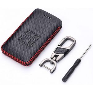 &Eacute;tuis &agrave; Cl&eacute;s de Voiture en Cuir de Fiber de Carbone pour Renault Koleos Kadjar Sc&eacute;nic Megane Sandero 4 Boutons Porte-cl&eacute;s sans Cl&eacute; Rouge - Neuf