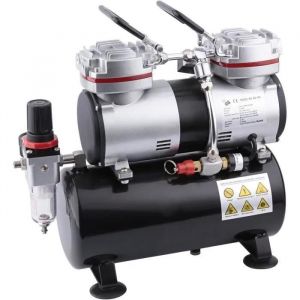 Compresseur Aerographe Professionnel Fengda FD-196 avec réservoir d'air Régulateur de pression 3,5L 6 bars Arrêt Auto - A - Neuf