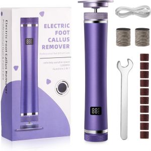 Checarzhn--No1-Electric Callus Remover Râpe Électrique Pour Callosités Outil Ponceuse À Ongles Vitesse Réglable Avec 60 + 10 Limes À Pieds Interchangeables Pour Les Peaux Mortes - Neuf