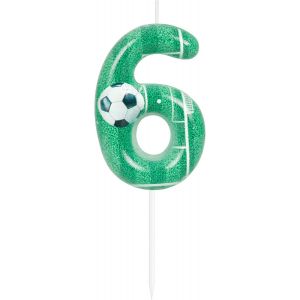 ERYI-Bougies Vertes En Forme De Chiffre 6 Pour Décoration De Gâteau De 6E Anniversaire - Décorations De Gâteau Pour Garçons Et Filles - Fournitures De Fête Sportive - Neuf