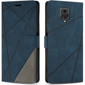 Kal-Coque Pour Redmi Note 9s / Redmi Note 9 Pro/Redmi Note 9 Pro Max, Protection Housse Etui En Cuir Pu Portefeuille Avec Emplacements Cartes Et Fonction Support Pour Redmi Note 9s, Bleu - Neuf