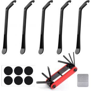 Letnerny-5 Pièces Demonte Pneus Velo, Démonte-Pneu En Métal Avec Outil Pliable 7en1 En Acier Avec Multifonction, Outil De Démontage De Réparation De Pneu De Vélo Avec Patchs Per Biciclette De Route V - Neuf
