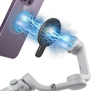 CMJAAGUR-Anneau Support Magn&eacute;tique Pour T&eacute;l&eacute;phone Portable Compatible Avec Dji Osmo Mobile 7P 7 / Om 6 / Om 5 / Om 4 Se/Om 4, Stabilisateur De Cardan Support Pour Magsafe Accessoires, Noir[M1174] - Neuf