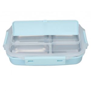 304 En Acier Inoxydable Bento Lunch Box - 3-Grille D'&eacute;tanch&eacute;it&eacute; Isolation Thermique, R&eacute;sistant R&eacute;cipient De Nourriture Pour La Pr&eacute;paration Des Repas - Neuf