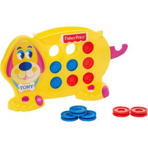 Chenquansarl-Fisher-Price Tic Tac Tony, Jeu De Soci&eacute;t&eacute; Et De Morpion En Forme De Chien Avec Queue Catapulte, 2 &Agrave; 4 Joueurs, Pour Enfants &Agrave; Partir De 3 Ans, Gwn53 - Neuf