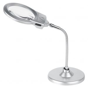 Hjlian Lampe De Bureau A Tube Flexible Avec Loupe Et 2 Led - Neuf