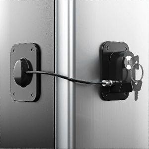 (Noir) Serrure De Réfrigérateur, Serrure De Réfrigérateur Avec Protection De Fil En Silicone Serrures De Réfrigérateur Pour Enfants Facile À Utiliser Et À Installer Serrures De Réfrigérateur Avec Cl - Neuf