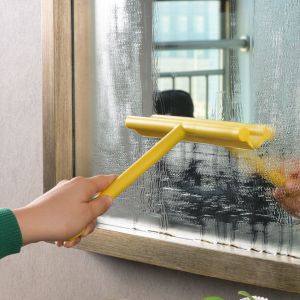 1 raclette de douche avec ventouse (noir) - Neuf