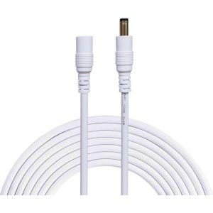 2 M&egrave;tres Rallonge Cordon d'alimentation DC 2,1mm x 5,5 mm M&acirc;le &agrave; Femelle Connecteur pour Adaptateur Secteur, LED, CCTV Camera Power, Voiture, Moniteurs, et Plus - Blanc - Neuf
