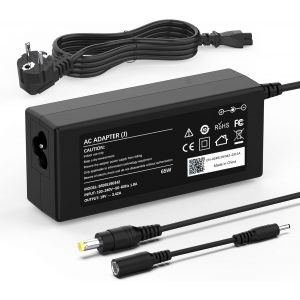 65W Chargeur Ordinateur Portable pour Acer Aspire 3 5 E15 E17 E5 E3 ES1 ES15 V3 V5 F5 R3 R7 S3 A315 A515 A314 A315-51 A315-21 E5-573 E5-575 5250 7250 19V 3,42A Alimentation Adaptateur 5,5 x 1,7mm - Neuf
