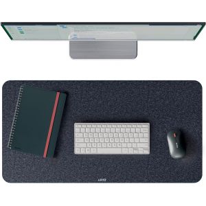 NSIECD-Tapis de bureau grand format en feutre : Sous-main de bureau en feutre, antid&eacute;rapant &agrave; surface douce, pour clavier et souris. Pour bureau ou maison, durable et &eacute;coresponsable (70x36cm, gris) - Neuf