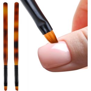 Kal-Lot De 2 Pinceaux De Nettoyage Professionnels Pour Nail Art (Rond, Angulaire) - Neuf