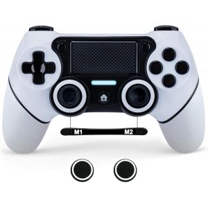 Manette Sans Fil Compatible Pour Ps4/Pro/Slim, Bluetooth Manettes Avec Vibration Fonction, Gyroscope 6 Axes, Turbo, 1000mah, Pavé Tactile, Audio, M1/M2, Gamer Manette Compatible Avec Ps4 - Neuf