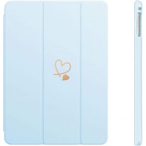 Kal-Coque Compatible Avec Ipad 9,7 Pouces (Mod&egrave;le 2018/2017, 6&egrave;me Et 5&egrave;me G&eacute;n&eacute;ration), Housse &Eacute;tui Avec Veille/R&eacute;veil Automatique, Femmes Filles Motif Coeur &Eacute;tui Pour Ipad 9,7 Case - Bleu - Neuf